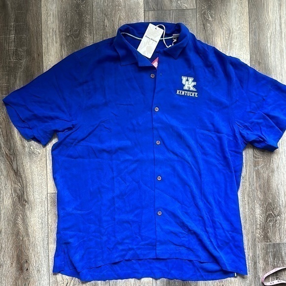 NWT Tommy Bahama shirt 100% silk University of Kentucky royal blue size XXL - Picture 1 of 9